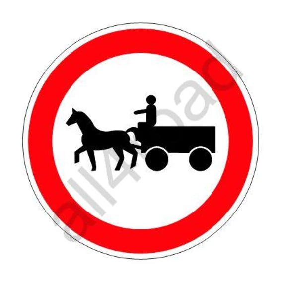 Állati erővel vont járművel behajtani tilos