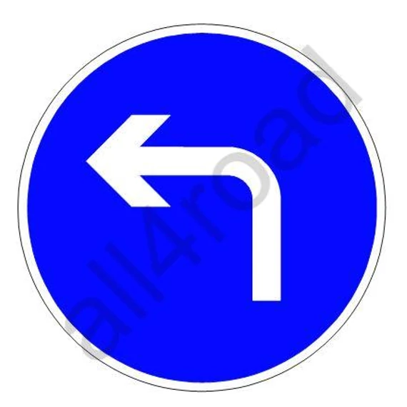 Kötelező haladási irány (megtört bal)