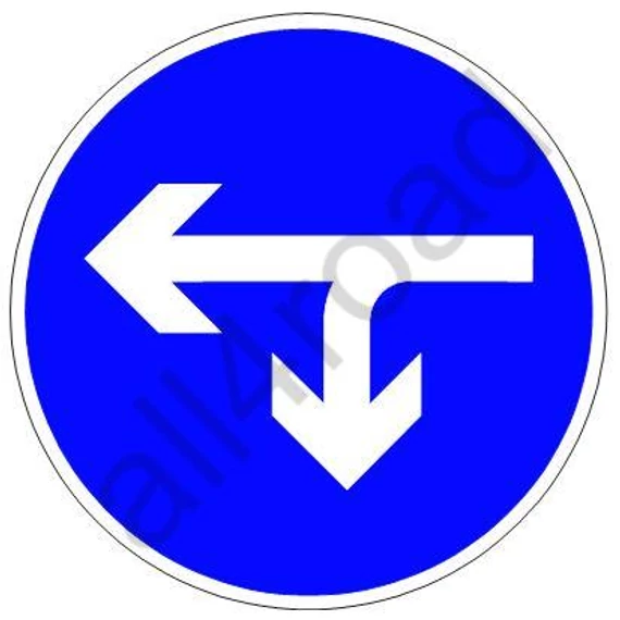 Kötelező haladási irány (balra és megfordulás)